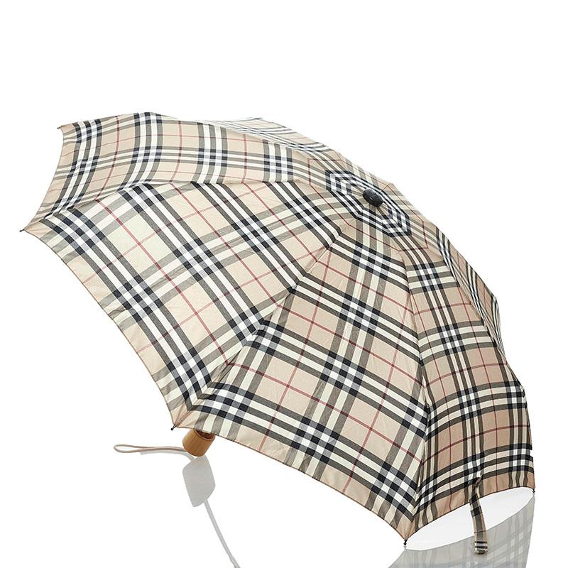 BURBERRY バーバリー ノバチェック 折り畳み傘 雨傘 ブラウン BURBERRY バーバリー ノバチェック 折り畳み傘 雨傘 ブラウン