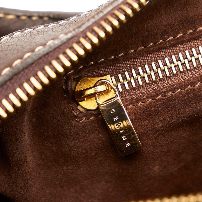 CELINE（セリーヌ） ステッチ CE00/35 ブラウン ゴールド レザー 