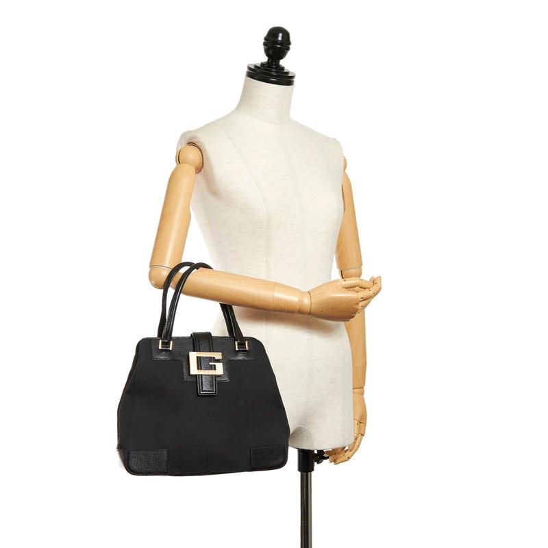 GUCCI（グッチ） 002 1113 ブラック キャンバス レザー ハンドバッグ