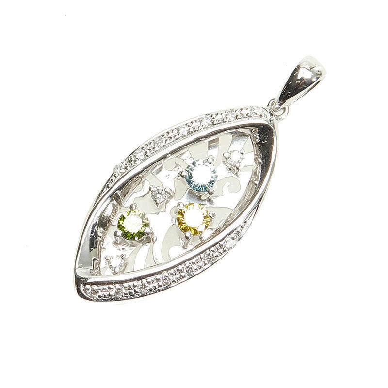 ☆綺麗！天然ダイヤモンド0.15ct k18ホワイトゴールドネックレス 超美