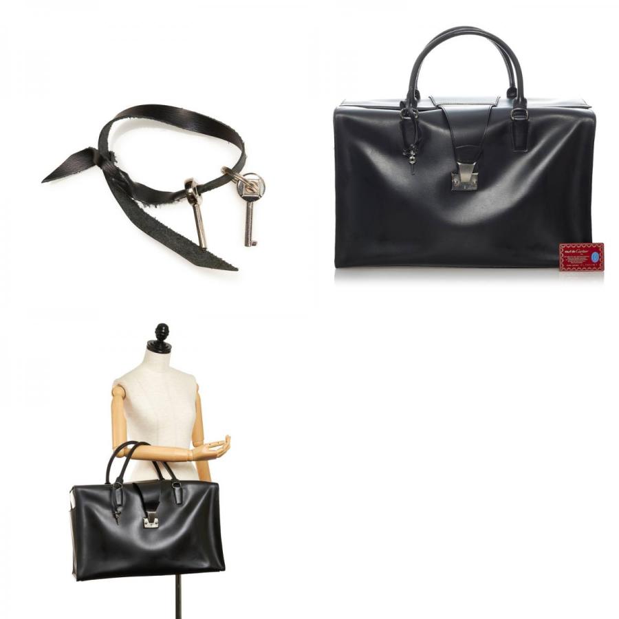 Cartier カルティエ ボストンバッグ ブラック レザー メンズ Cartier カルティエ ボストンバッグ ブラック レザー メンズ