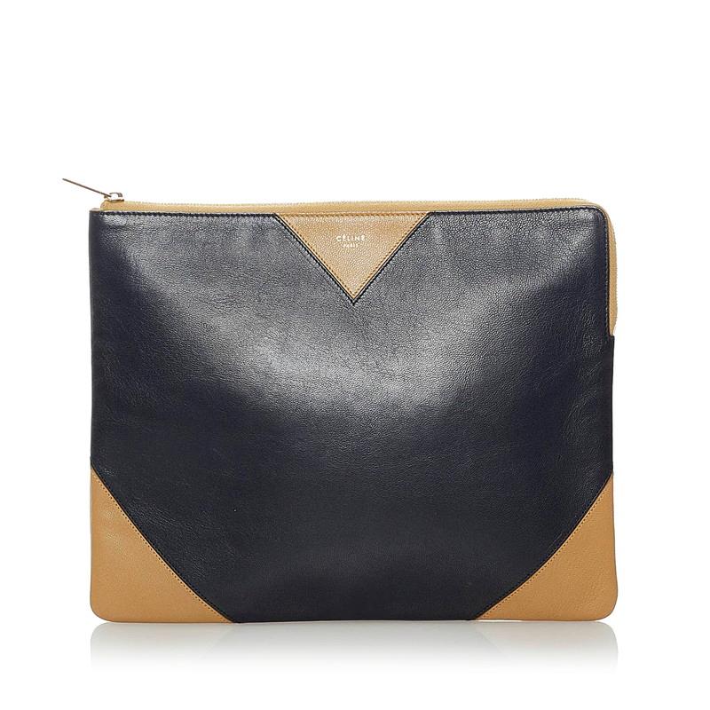 CELINE セリーヌ　バイカラークラッチバッグ CELINE - 美品 セリーヌ バイカラー クラッチバッグ レザー