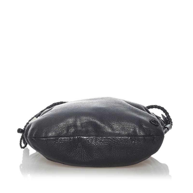 グッチ インターロッキングG 斜め掛け ショルダーバッグ ブラック レザー レディース GUCCI 【中古】 GUCCI（グッチ） インターロッキングG 斜め掛け ショルダーバッグ