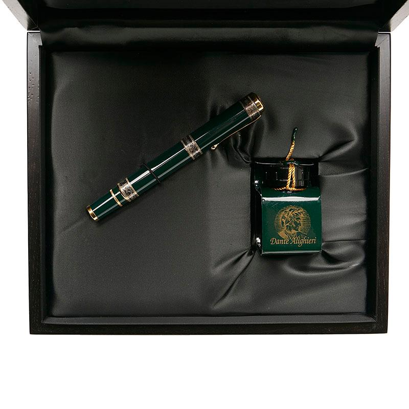 アウロラ ダンテ アリギエリ 万年筆 グリーン K18YG イエローゴールド  