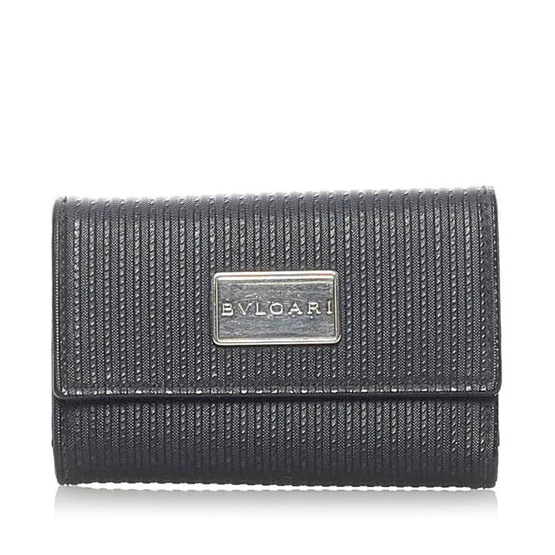 BVLGARI ブルガリ ミレリゲ 6連 キーケース ブラック レザー BVLGARI ブルガリ ミレリゲ 6連 キーケース ブラック レザー