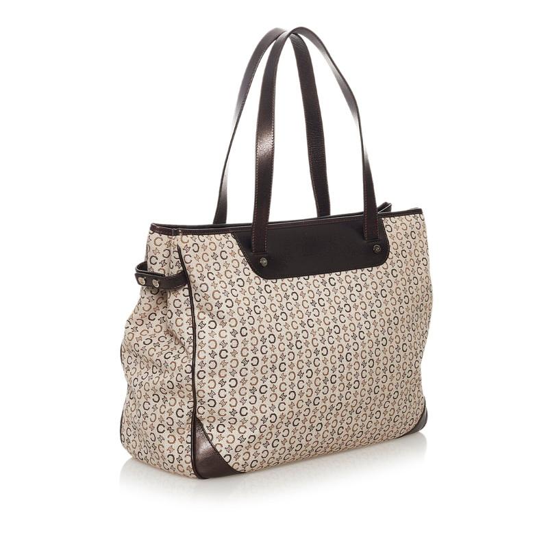CELINE（セリーヌ） Cマカダム ハンドバッグ ブラウン キャンバス