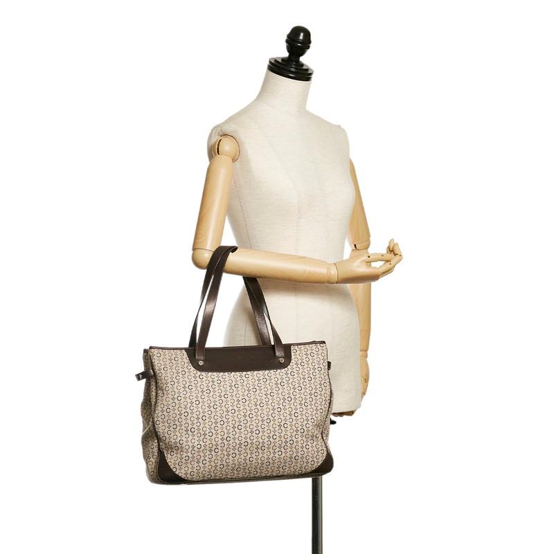 CELINE（セリーヌ） Cマカダム ハンドバッグ ブラウン キャンバス