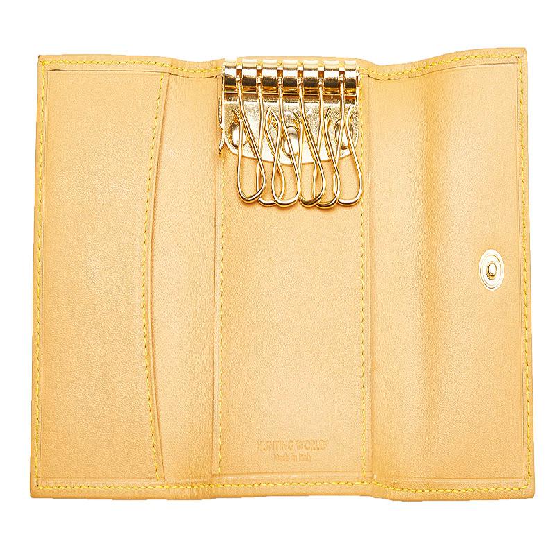 ハンティングワールド 6連キーケース ネイビー レザー メンズ HUNTING