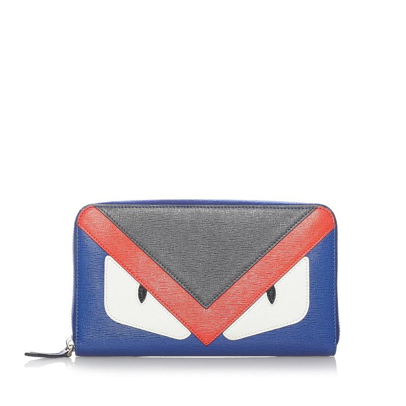 FENDI フェンディ モンスター ラウンドファスナー 長財布 ブルー FENDI フェンディ モンスター ラウンドファスナー 長財布 ブルー