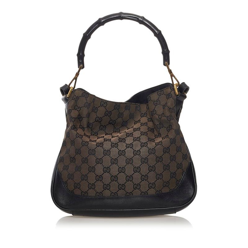 GUCCI グッチ GGキャンバス バンブー ワンショルダーバッグ 001