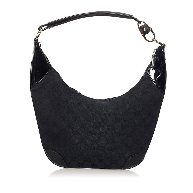 黒猫　GUCCI　GGキャンバス　ショルダーバッグ GUCCI グッチ GGキャンバス ショルダーバッグ ブラック キャンバス
