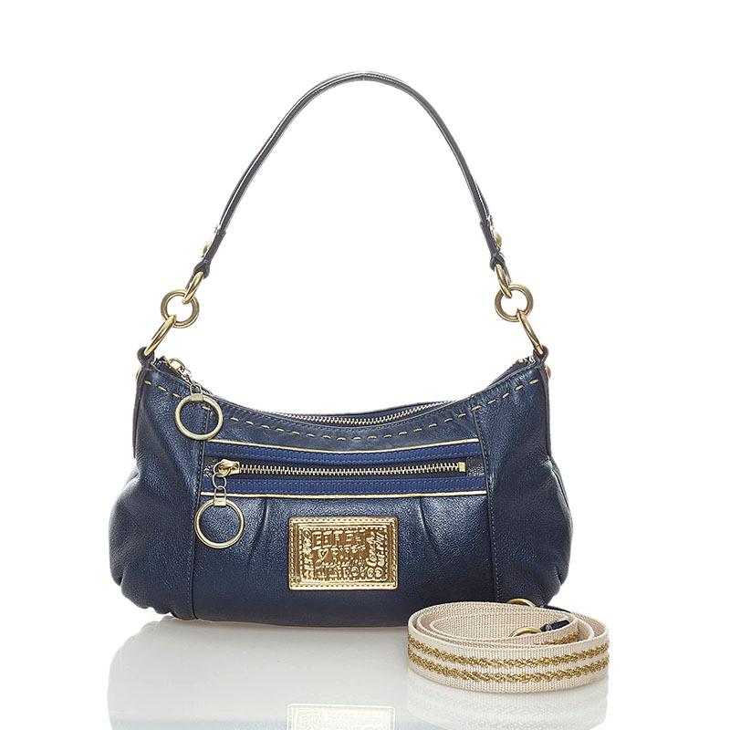 COACH レザー ボディバッグ ネイビー 美品 ショルダー 正規品 COACH（コーチ） ポピー ハンドバッグ ショルダーバッグ 2way 15335