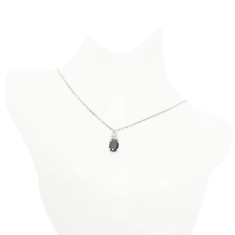 K18WG ホワイトゴールド Pt850 プラチナ サファイア1.00ct ダイヤ0.02 