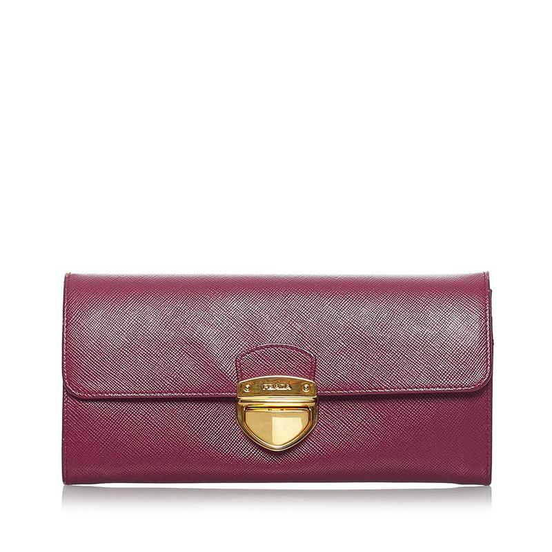 PRADA プラダ サフィアーノ 長財布 1M1037 ピンク レザー レディース 