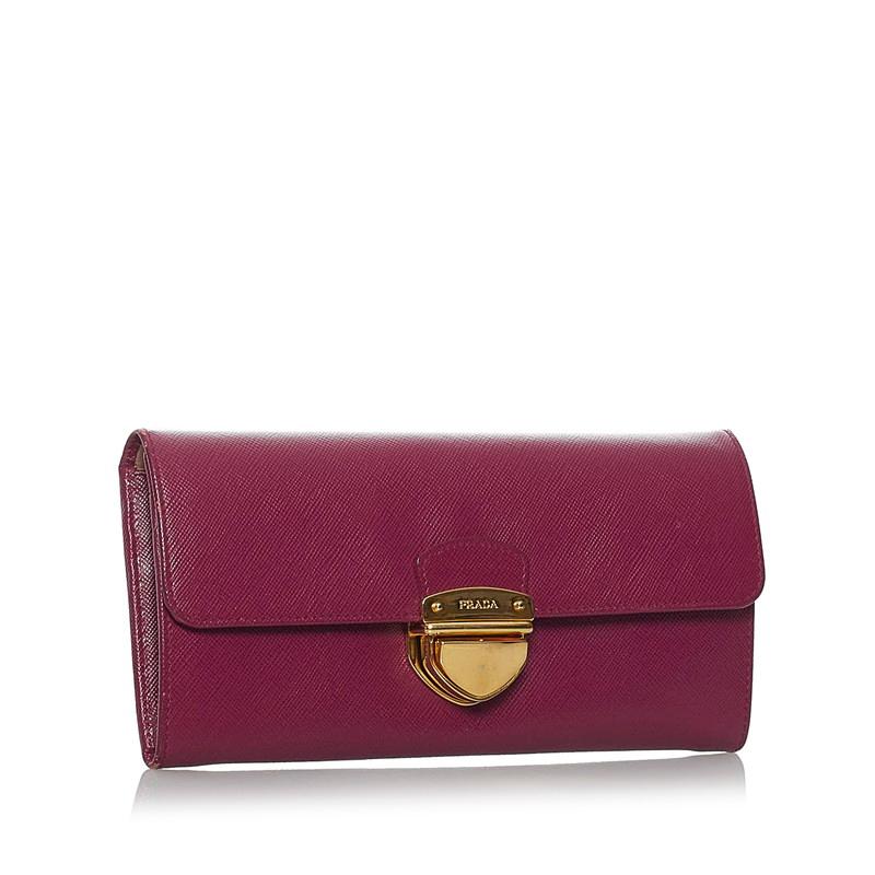 PRADA マゼンタピンク サフィアーノ　長財布 PRADA（プラダ） サフィアーノ 長財布 1M1037 ピンク レザー