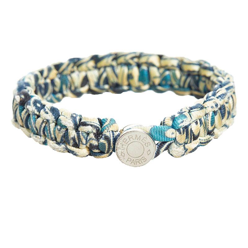 HERMES エルメス キッド セリエボタン ブレスレット ブルー