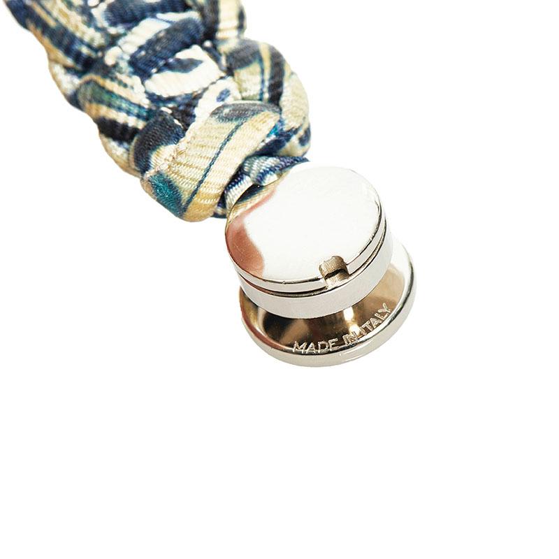 HERMES（エルメス） キッド セリエボタン ブレスレット ブルー シルク