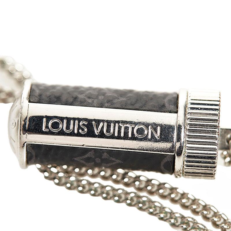 Louis Vuitton monogram eclipse Collier charms M63641 pendant men's sil