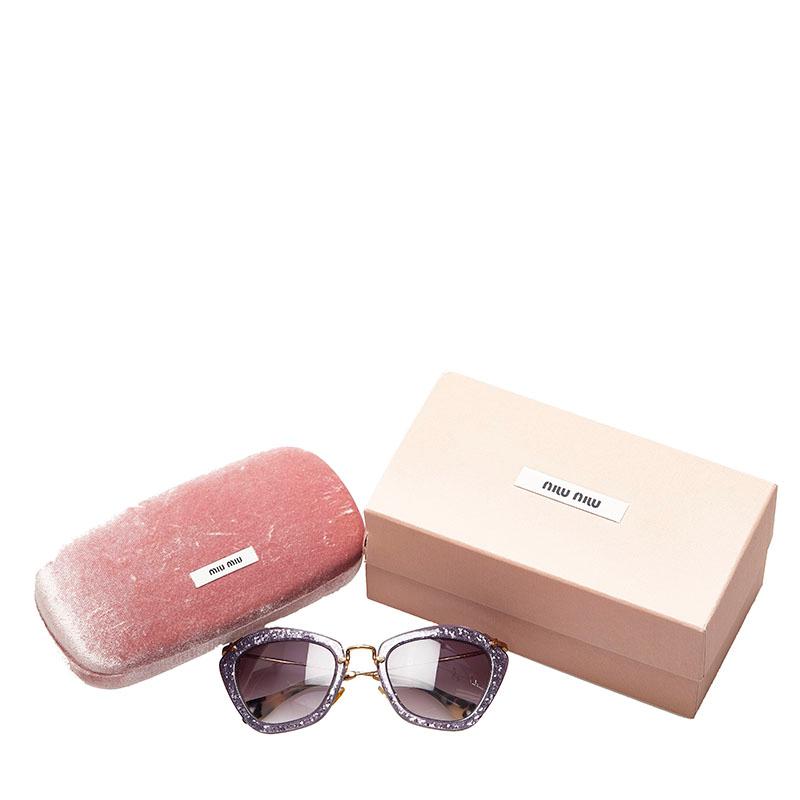 miu ミュウミュウ SMU10N ラメ サングラス パープル ゴールド miu ミュウミュウ SMU10N ラメ サングラス パープル ゴールド