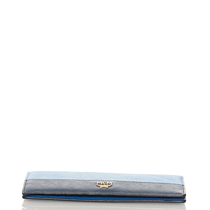 MCM（エムシーエム） エム シー エム 長財布 ブルー レザー レディース