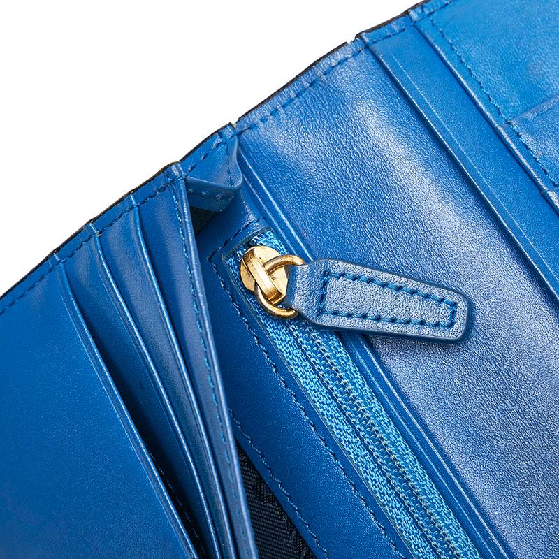 MCM（エムシーエム） エム シー エム 長財布 ブルー レザー レディース