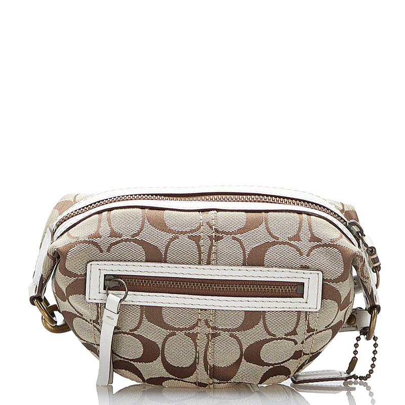 美品 COACH コーチ シグネチャー ベージュ ホワイト ゴールド金具 キャンバス /レザー 10566 ショルダーバッグ メッセンジャーバッグ レディース 600271 【中古】 美品 COACH コーチ シグネチャー ベージュ ホワイト ゴールド金具