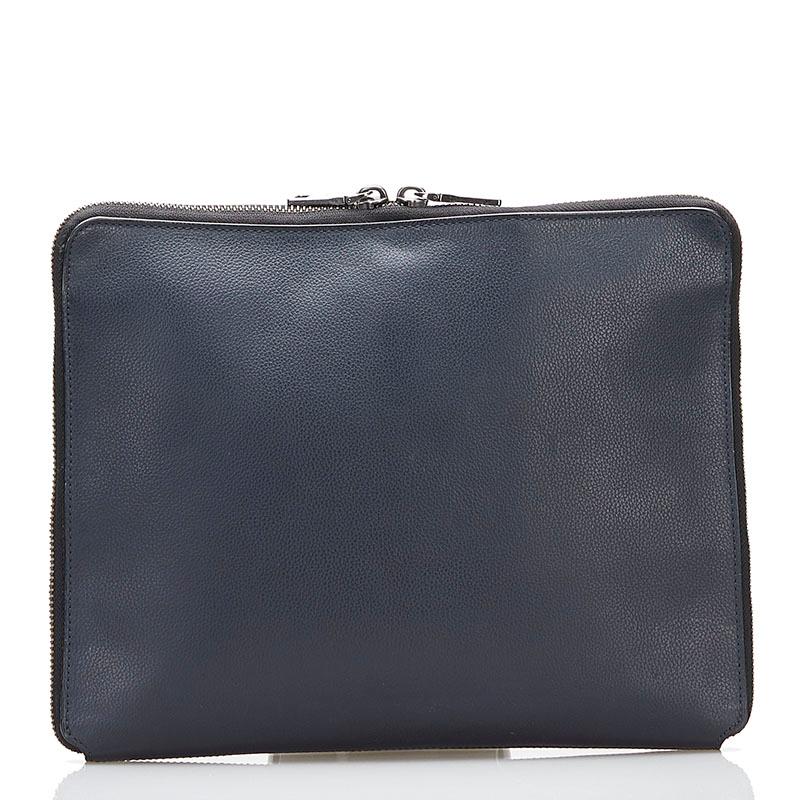 コーチ ストライプ クラッチバッグ セカンドバッグ F66312 ネイビー