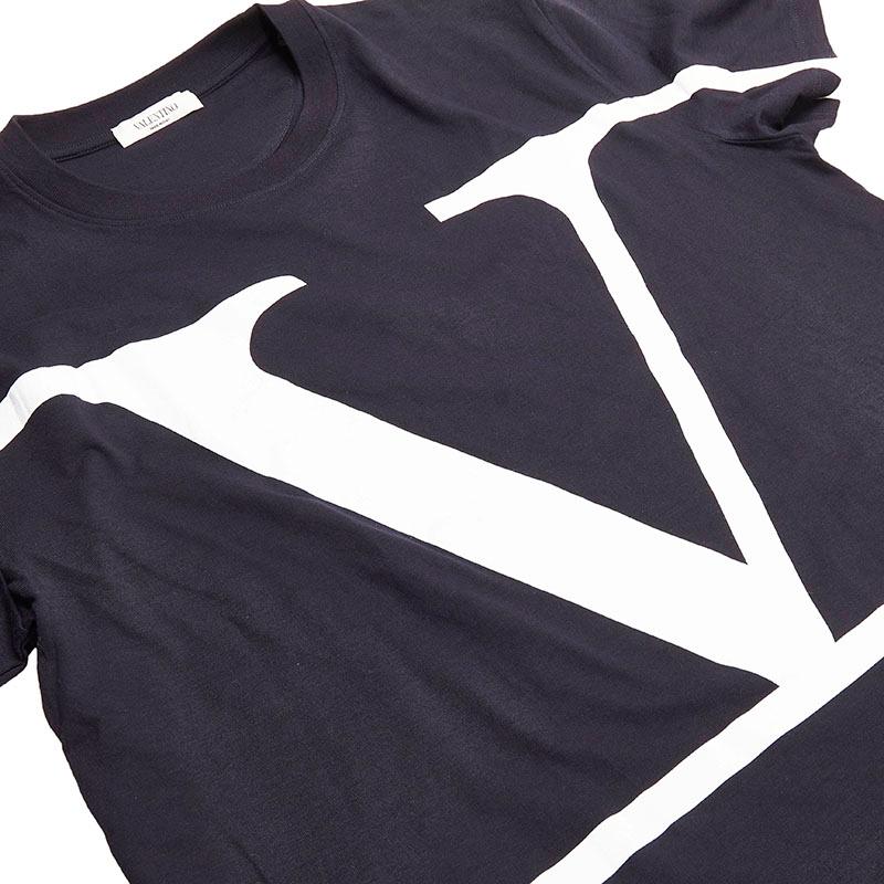 VALENTINO ヴァレンティノ Vロゴ Tシャツ ブラック コットン