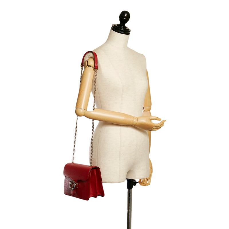 グッチ インターロッキングG ショルダーバッグ レザー 510304 レッド レディース GUCCI  中古 GUCCI（グッチ） インターロッキングG ショルダーバッグ レザー 510304