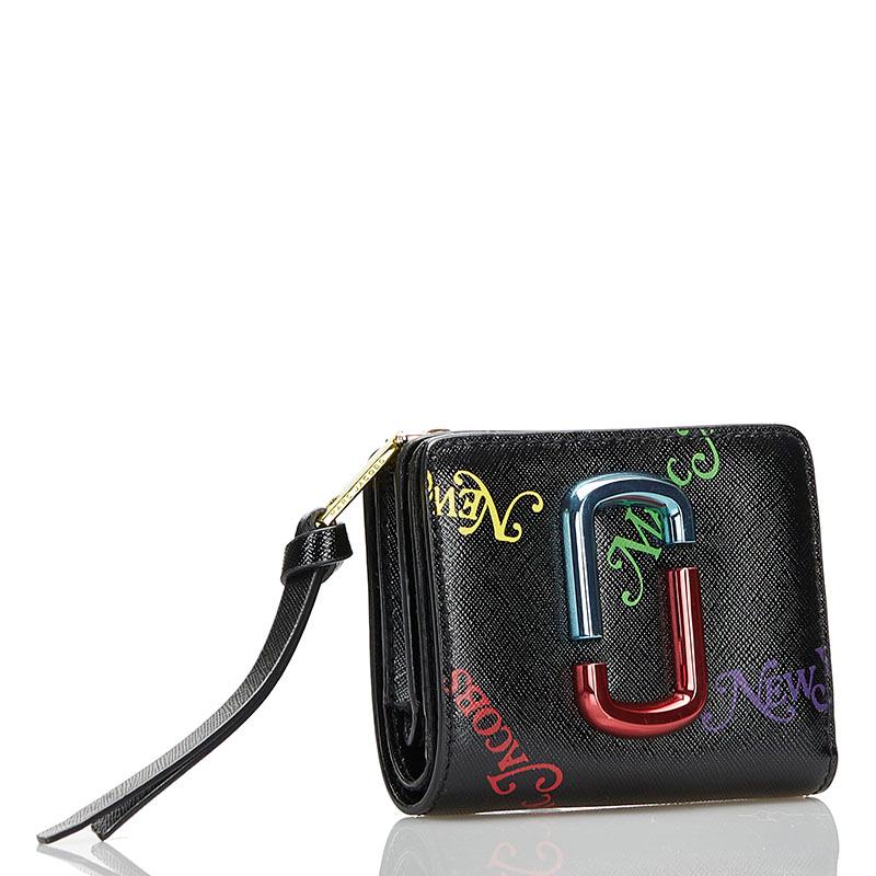 【MARC JACOBS】マークジェイコブス　スナップショット　二つ折り財布　黒 楽天市場】MARC JACOBS マークジェイコブス 二つ折り財布