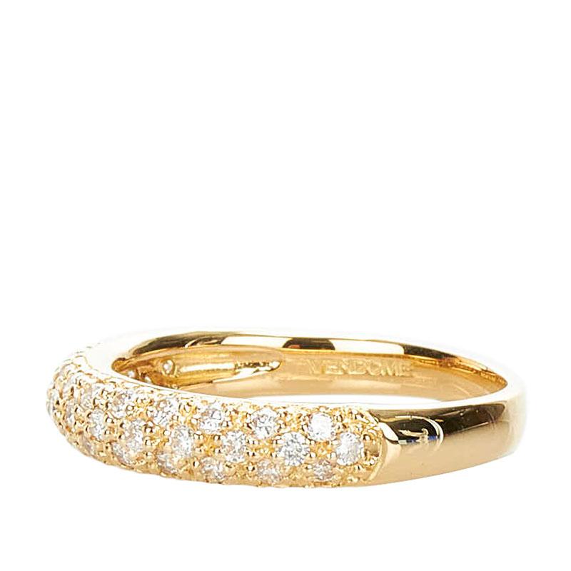 ヴァンドーム青山 K18YG イエローゴールド ダイヤ0.37ct パヴェ ハーフ