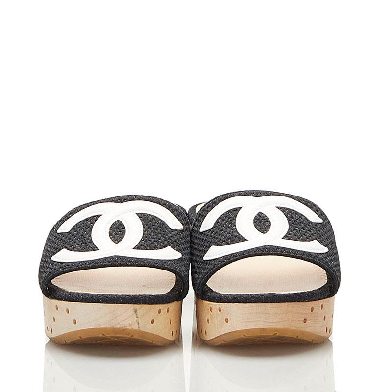 CHANEL シャネル ココマーク ウッドソール サンダル G27145 ブラック  