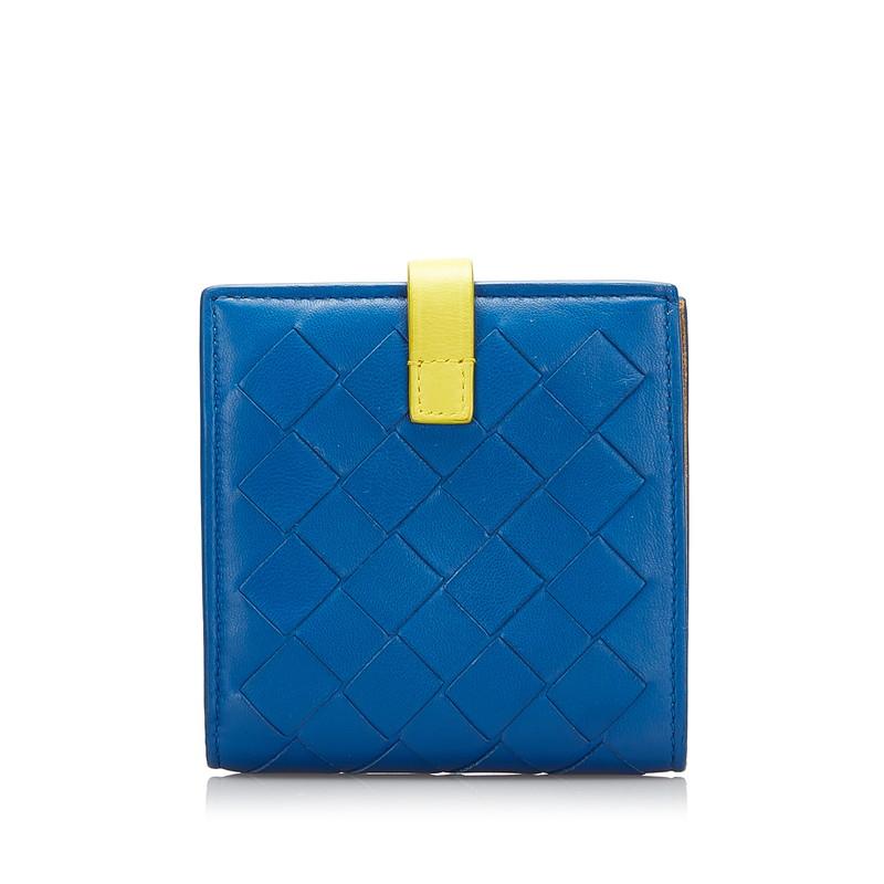 ボッテガヴェネタ　イントレチャート 二つ折り　イエロー系 ボッテガヴェネタ イントレチャート 二つ折り財布 イエロー 黄色