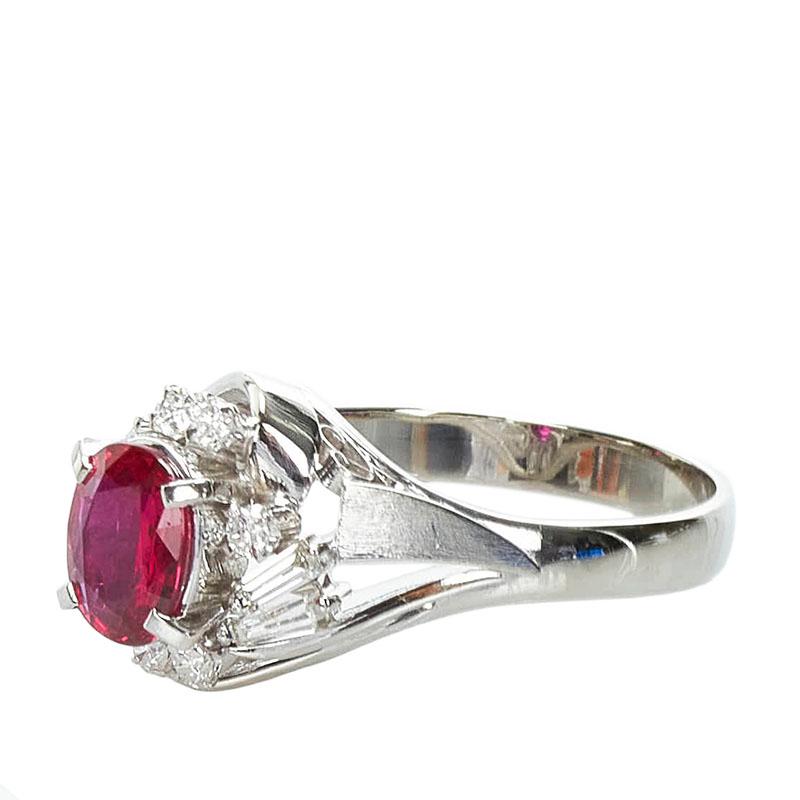 Pt900 プラチナ ルビー0.88ct ダイヤ0.31ct リング 指輪 レディース 13 