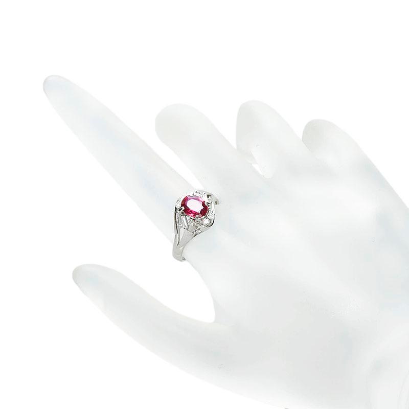 Pt900 プラチナ ルビー0.88ct ダイヤ0.31ct リング 指輪 レディース 13 