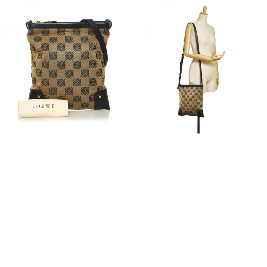 LOEWE（ロエベ） アナグラム 斜め掛け ショルダーバッグ ブラック