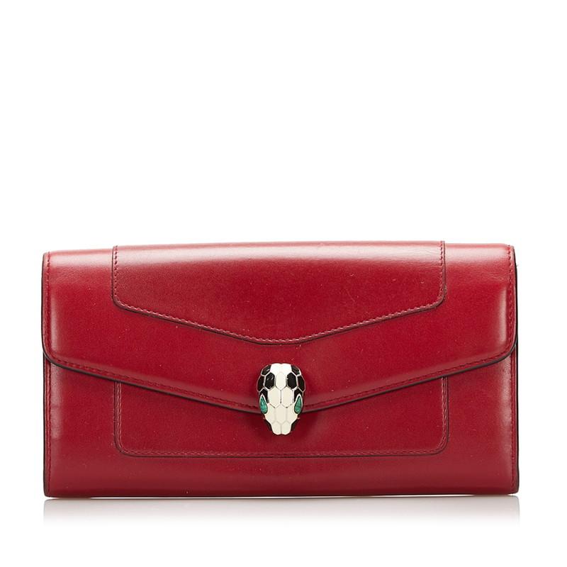正規品⭐️美品⭐️　BVLGARI ブルガリ　男女　ロングウォレット　財布 BVLGARI ブルガリ 長財布 レザー ロゴ刻印リング フラップ