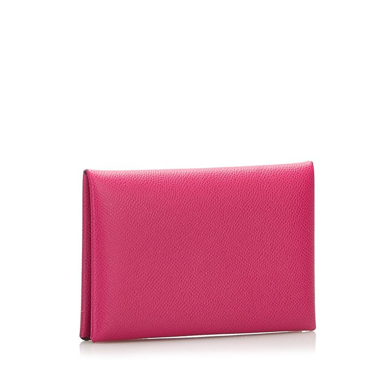 エルメス　ガルヴィ　名刺入れ　ピンク HERMES（エルメス） カルヴィ 名刺入れ カードケース ロースパープル