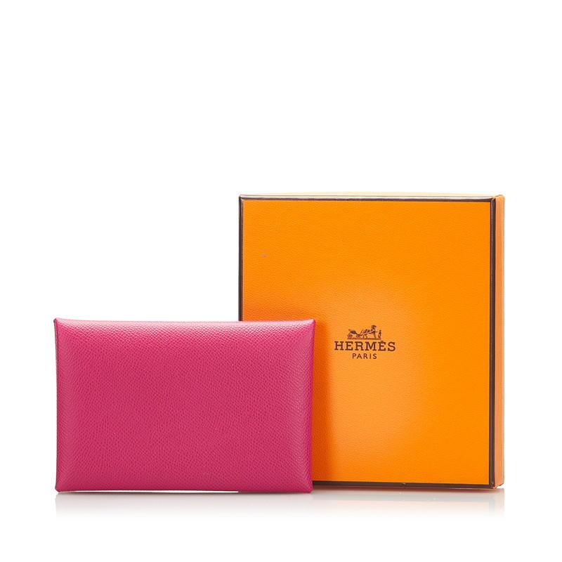 HERMES（エルメス） カルヴィ 名刺入れ カードケース ロースパープル