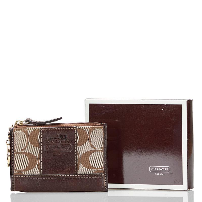COACH（コーチ） シグネチャー コインケース ブラウン ベージュ