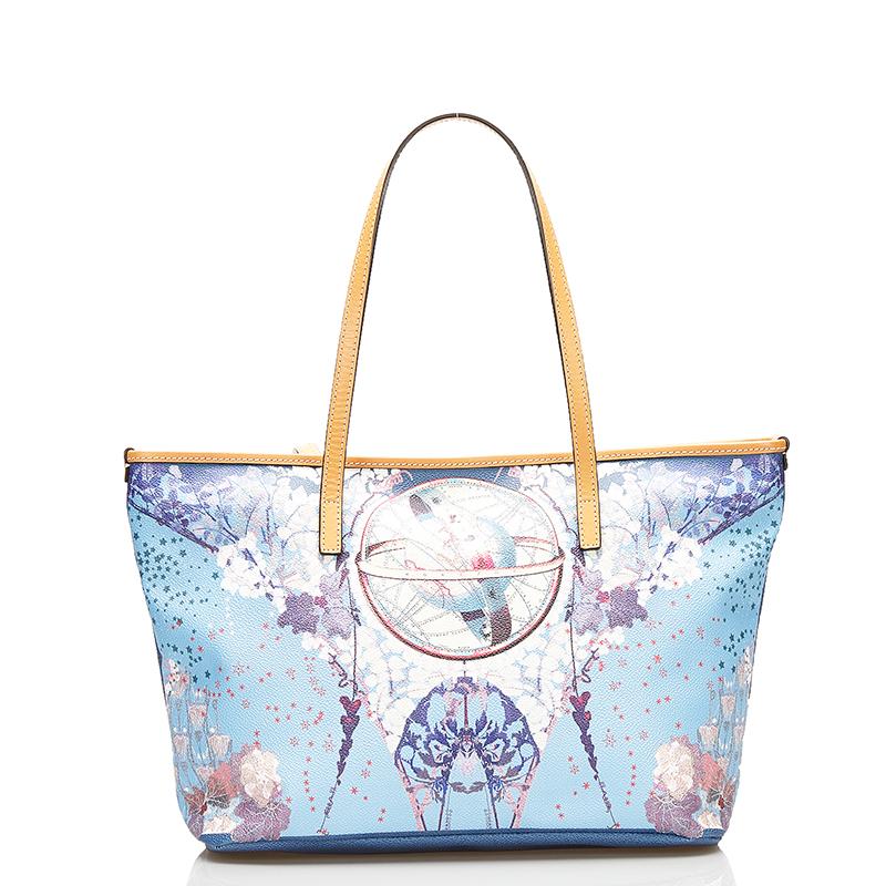 ETRO エトロ 地球儀 総柄 トートバッグ ショルダーバッグ ブルー ETRO エトロ 地球儀 総柄 トートバッグ ショルダーバッグ ブルー