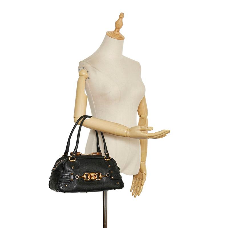 GUCCI グッチ グッチシマ ホースビット バンブー ハンドバッグ GUCCI グッチ グッチシマ ホースビット バンブー ハンドバッグ