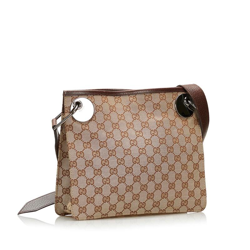 美品✨ GUCCI ボディバッグ 斜め掛け ショルダー GGキャンバス ブラウン GUCCI（グッチ） GGキャンバス 斜め掛け ショルダーバッグ 120841