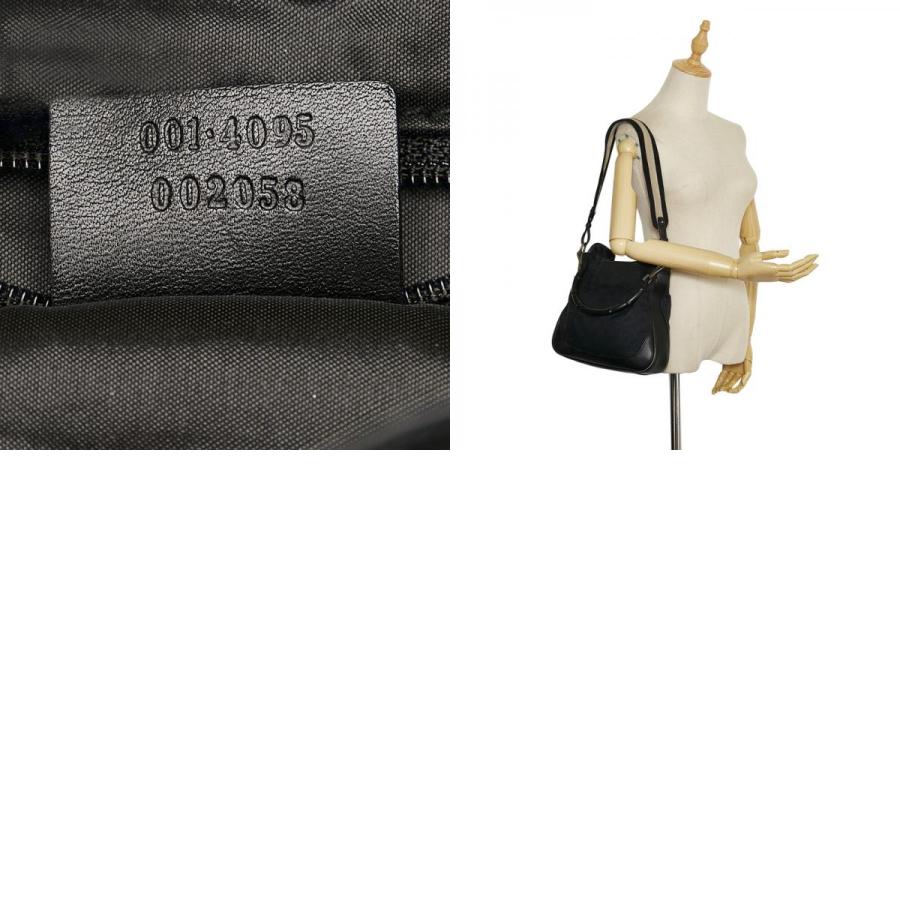 GUCCI バンブーショルダー バッグ キャンバス ブラック 001 4060 GUCCI バンブーショルダー バッグ キャンバス ブラック 001 4060