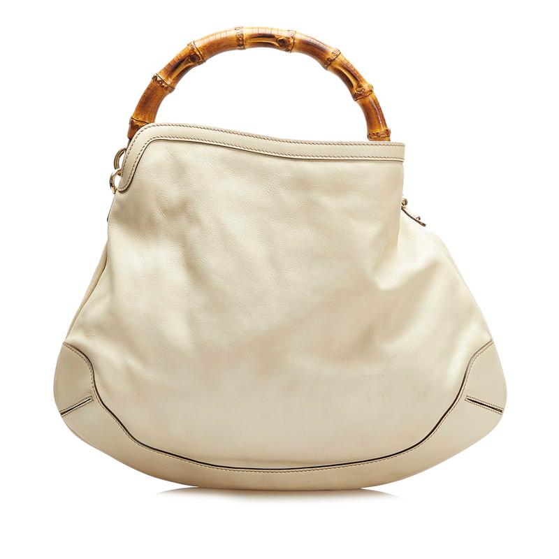 GUCCI（グッチ） バンブー ハンドバッグ 169961 ホワイト レザー