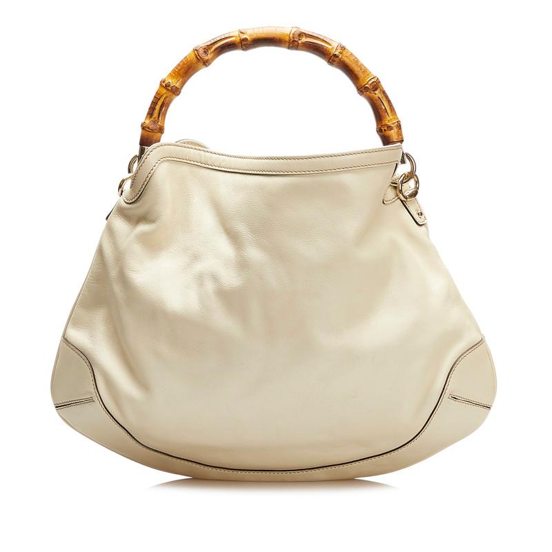 GUCCI（グッチ） バンブー ハンドバッグ 169961 ホワイト レザー