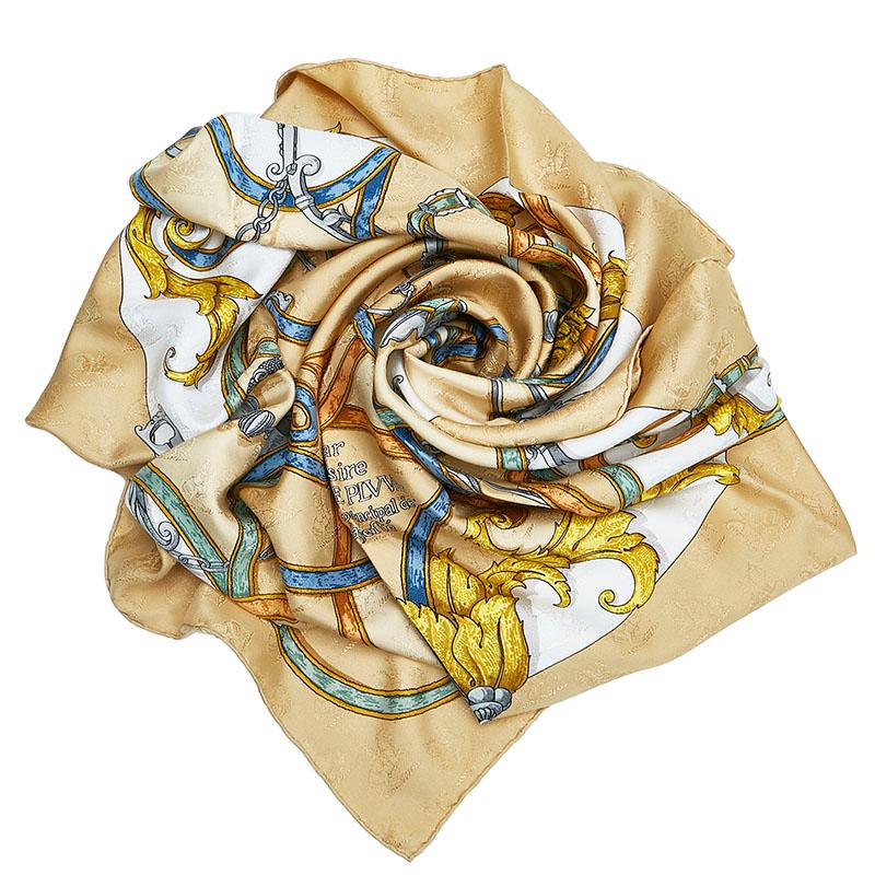 HERMES エルメス カレ90 LINSTRVCTION DV ROY 帝王学 スカーフ HERMES エルメス カレ90 LINSTRVCTION DV ROY 帝王学 スカーフ
