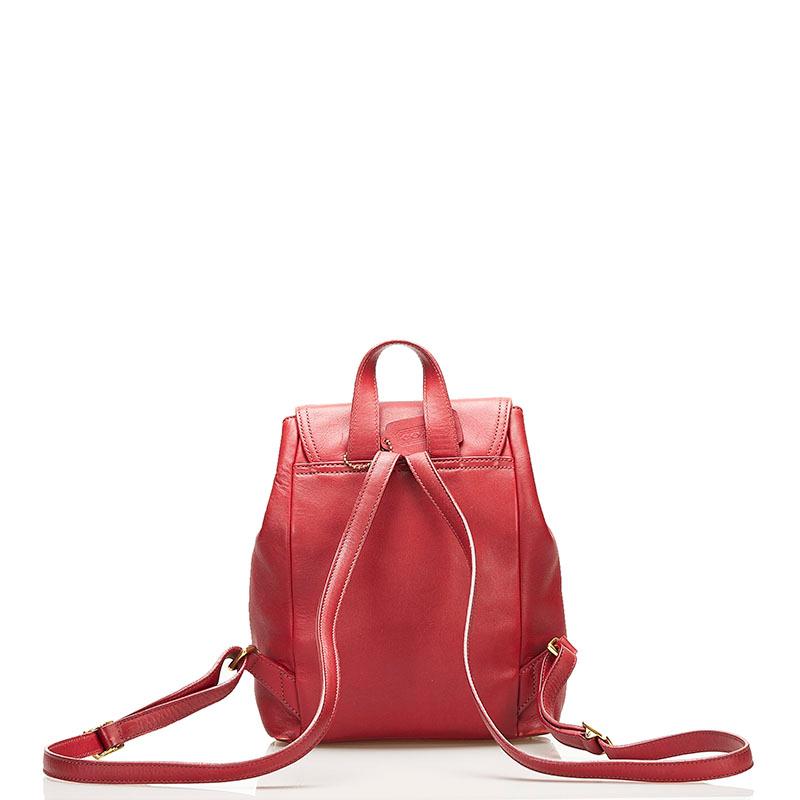 COACH（コーチ） リュック デイパック 9858 レッド レザー レディース