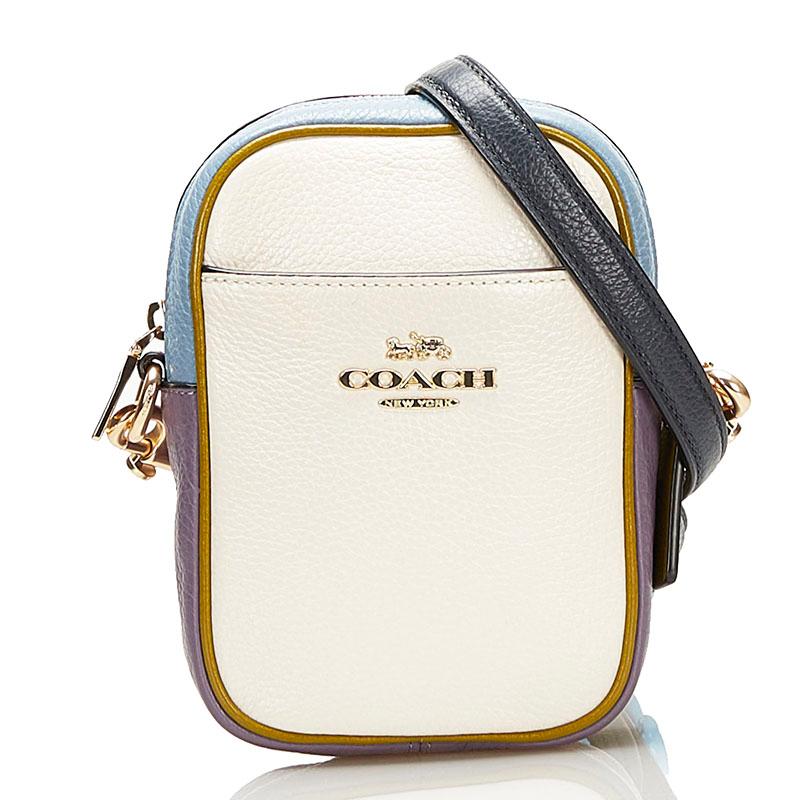 COACH コーチ 斜め掛け ショルダーバッグ ホワイト パープル ブルー  