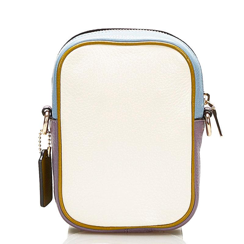 COACH コーチ 斜め掛け ショルダーバッグ ホワイト パープル ブルー  